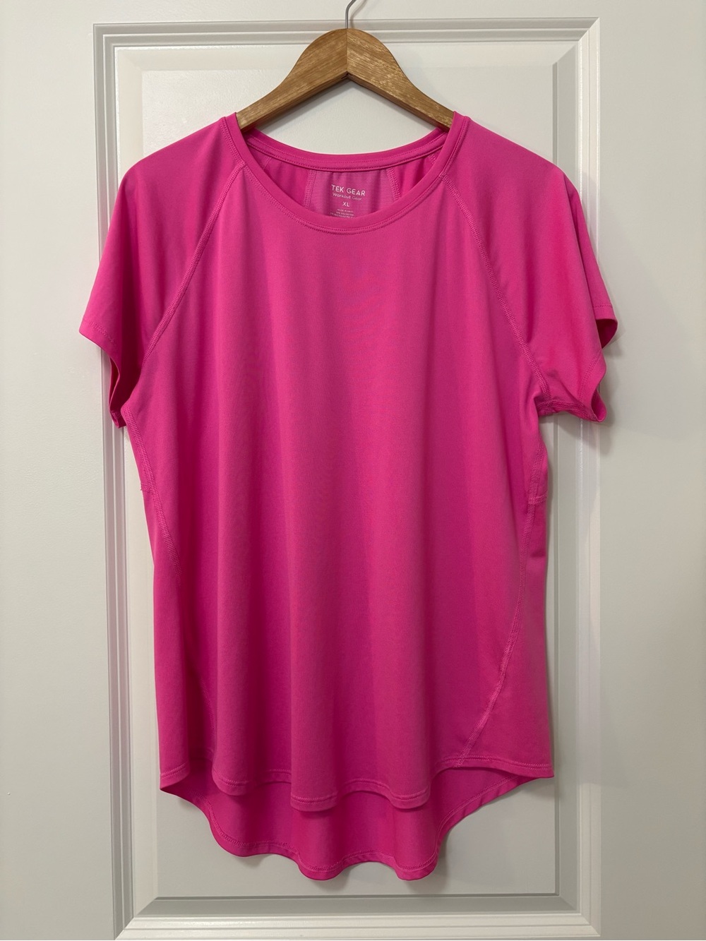 Tek Gear Hot Pink Short-Sleeve Athletic Top, Size XL